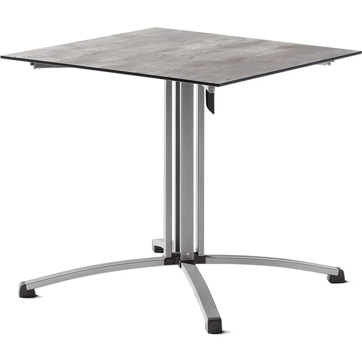 Sieger 5330-21 Party-Klapptisch mit Polytec Tischplatte, Stahlrohr Beton, hell 80 x 73 x 80 cm – Bild 1