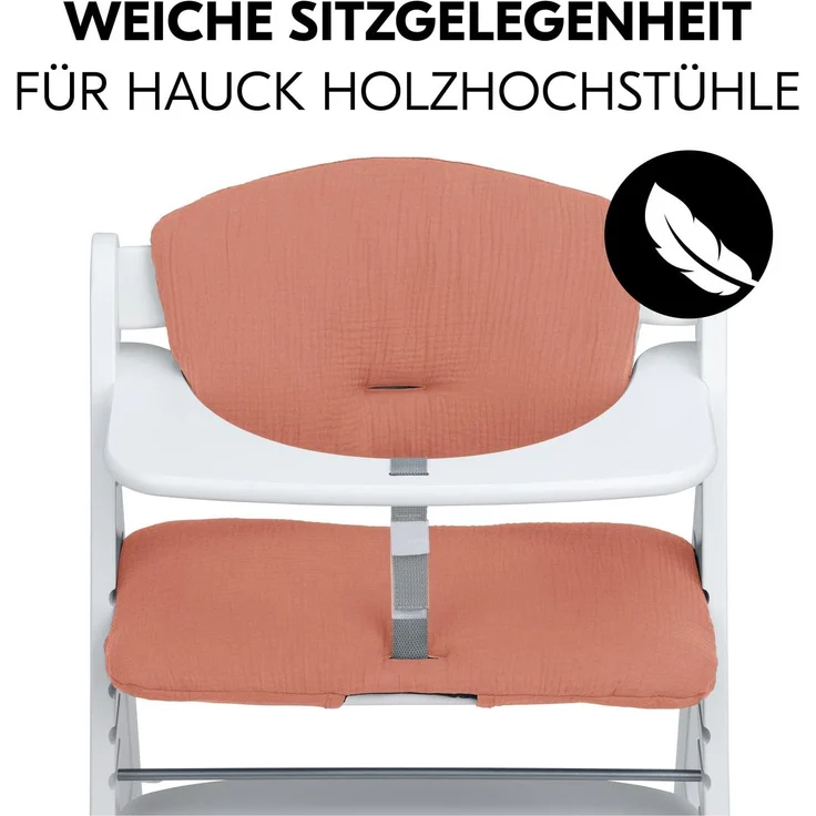 Hauck Sitzkissen Hochstuhlauflage Premium für Alpha Hochstuhl - 2-teilige Sitzauflage aus Baumwolle (Cork) – Bild 3