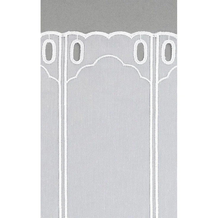 Scheibengardine von Lysel - Bogenmuster (Bx H) 75,6cm * 90cm reinweiß/Weiß – Bild 4