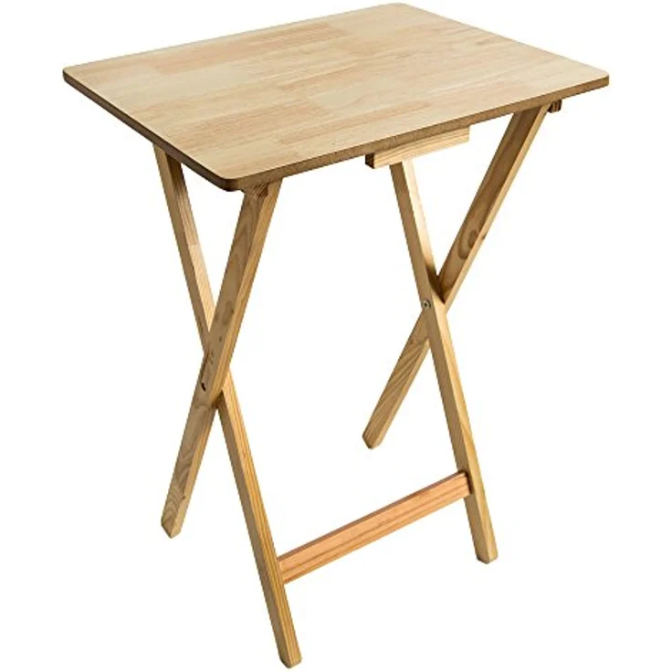 Home Vida Klappbarer Snack Tisch, Holz, Natur – Bild 2