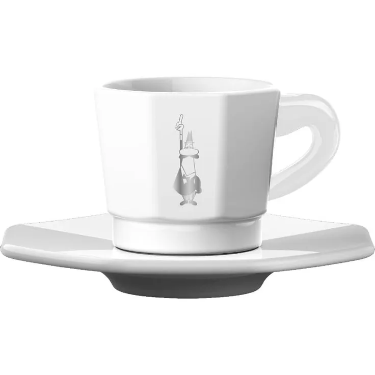 BIALETTI Espressotasse, Porzellan, 4 Tassen, 4 Untertassen