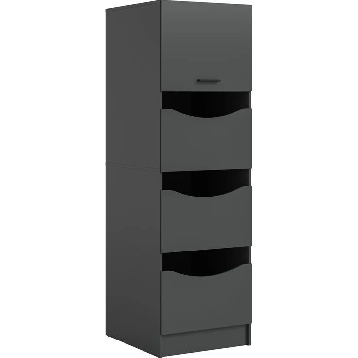 Wäscheschrank (B/H/T: 50x195x62 cm) in anthrazit Nachbildung – Bild 1