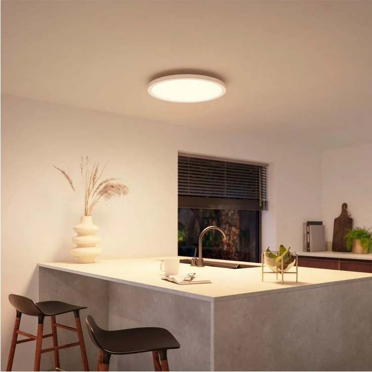 Philips Hue Devote Slim Deckenleuchte rund M weiß – Bild 1