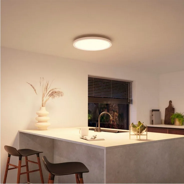 Philips Hue Devote Slim Deckenleuchte rund M weiß