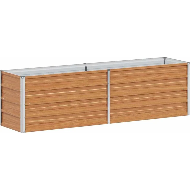 vidaXL Hochbeet Hellbraun 160 x 40 x 45 cm Verzinkter Stahl 42017327 – Bild 6