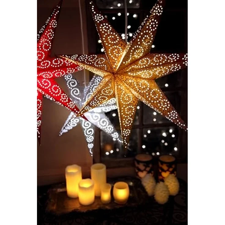Star Antique Papierstern, Papier, Weiß, Ø 60 cm – Bild 3