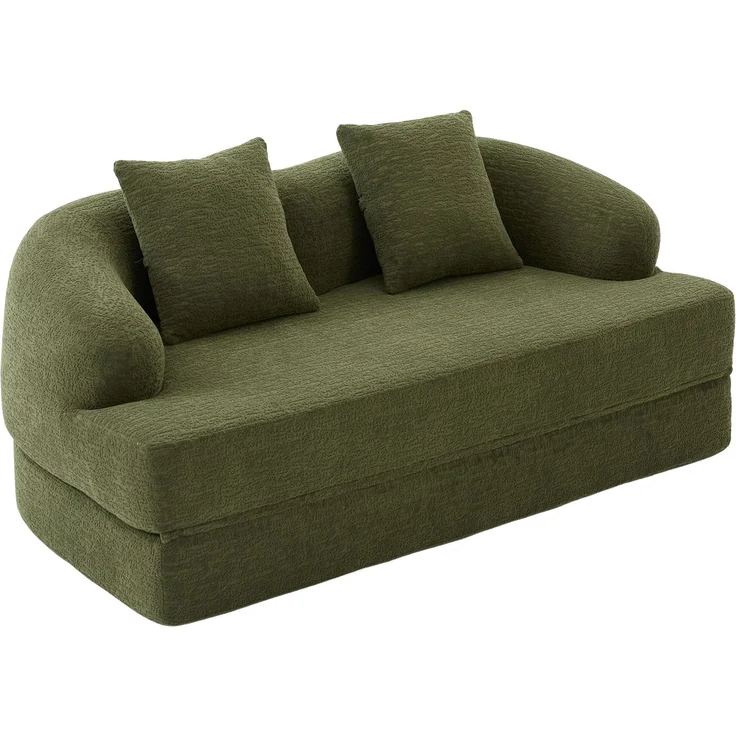 ZUBALIYA Schlafsofa 84x65 cm, mit LED - Beleuchtung, mit Chenille - Bezug, modular aufgebaut, mit Schaumstoffpolsterung, Grün – Bild 15