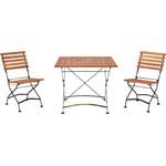 Schlossgarten Gartenmöbel Set 3tlg, 2 Klappstühle, Klapptisch 90 x 90 cm