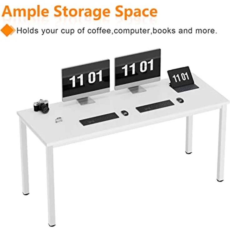 SogesHome Computertisch Schreibtisch 120 x 60 x 75 cm PC Schreibtisch Büro Schreibtisch Workstation für Home Office Verwenden Schreibtisch, Esstisch Konferenztisch,Weiss, AC3DW-120-SH – Bild 5