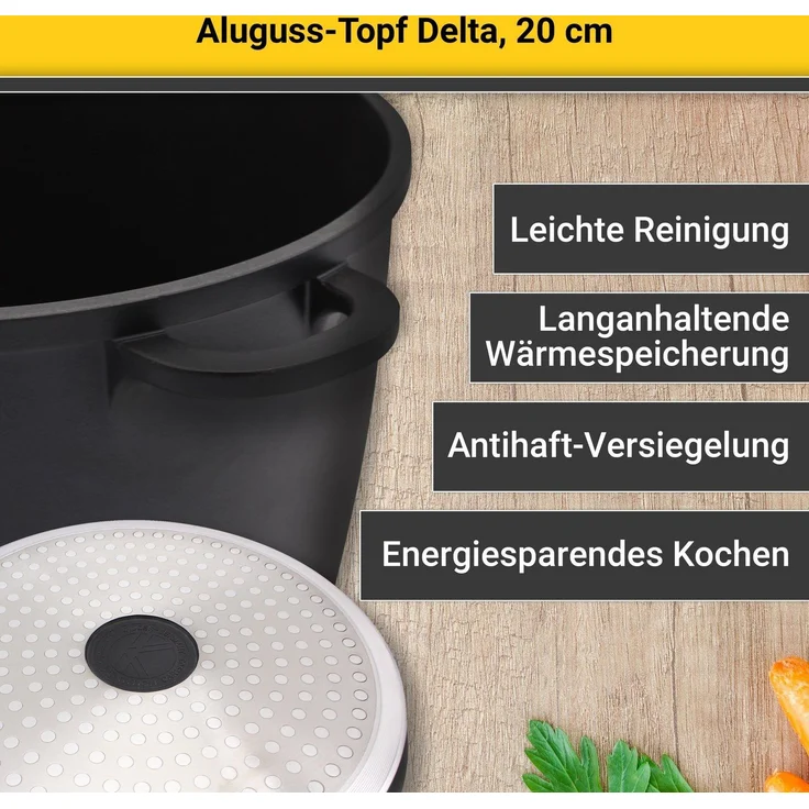 KARL KRÜGER Fleischtopf Delta 2,1 Liter Ø20cm Aluguss – Bild 3
