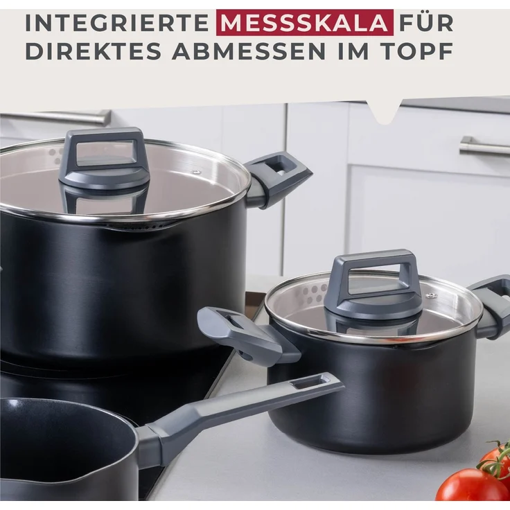 FACKELMANN Topf-Set Statement, Aluminium (Set, 7-tlg), Deckel mit Abgießfunktion – Bild 3