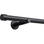 Deco-Raum® Gardinenstange 25mm 1-läufig Kappe | Länge: 420cm | Material: Metall | Farbe: Schwarz