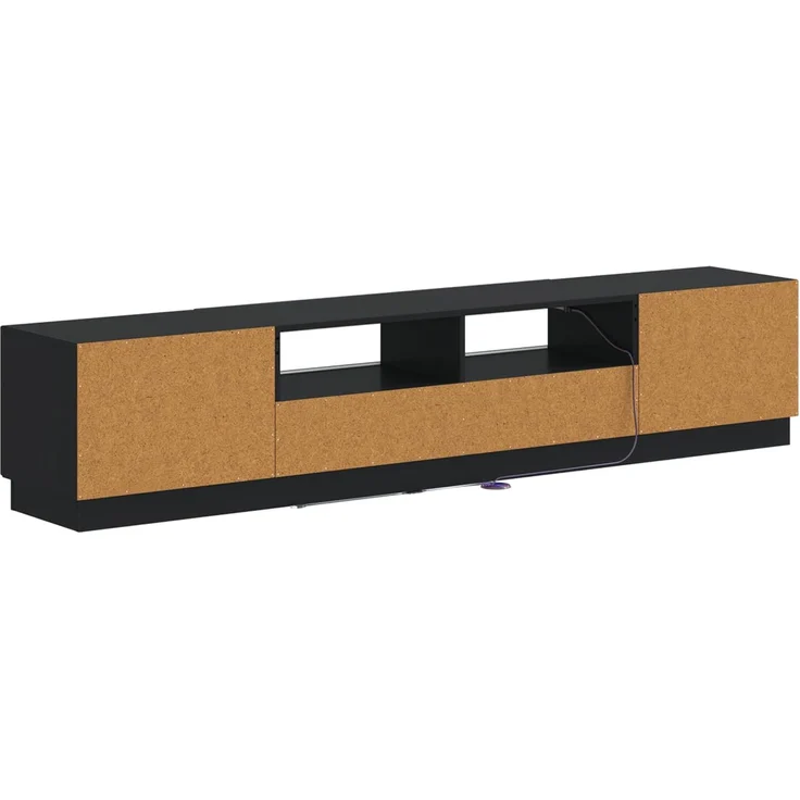 vidaXL 5-teiliges LED TV Schrank Schwarz Holzwerkstoff 3416837 – Bild 4