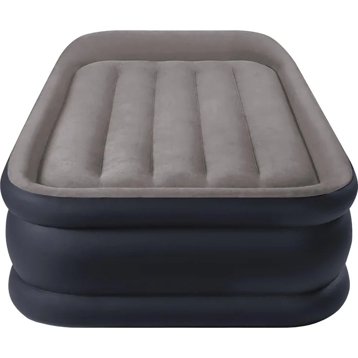 Intex Luftbett mit integrierter Luftpumpe Gästebett, Vinyl grau, 191 x 99 x 42 cm