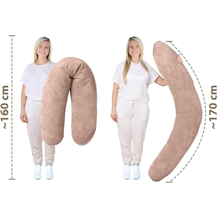 Amilian Stillkissen XXL 170 cm - Schwangerschaftskissen, Seitenschläferkissen, Pregnancy Pillow mit abnehmbarem Bezug, Schlafkissen für Seitenlage, Lagerungskissen für Schwangere & Stillzeit - Stillhilfe – Bild 4