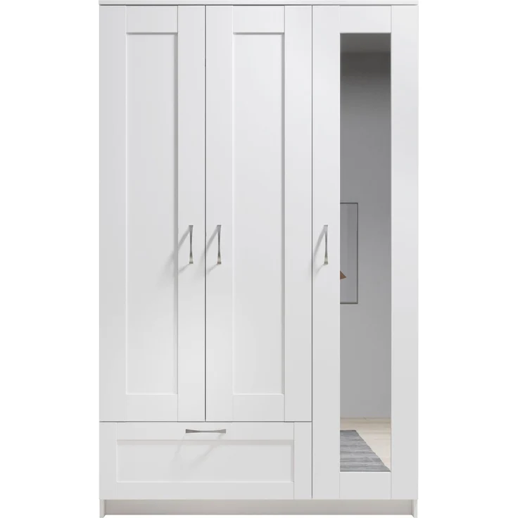 Kleiderschrank >Lepini< in Weiß, Dekorfolie - 117x191x50cm (BxHxT) – Bild 8