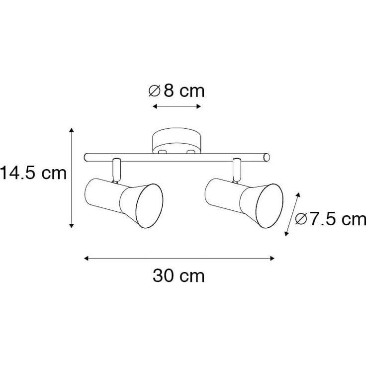 Qazqa LED Aufbaustrahler Karin, ohne Leuchtmittel, GU10, Bronze, Modern, Stahl, 2-flammig – Bild 2