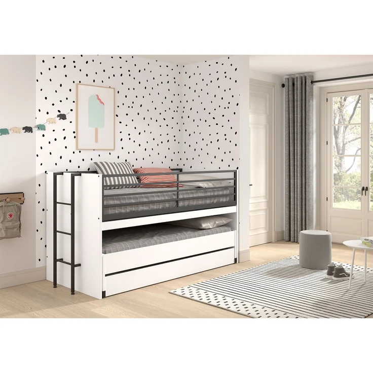 Hochbett Kary 219x98x117 Kinderbett Holzwerkstoff Weiß – Bild 8