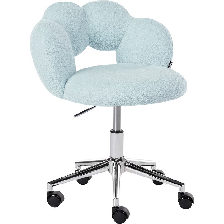 Schreibtischstuhl WHIZZY Bouclé Hellblau – Bild 3