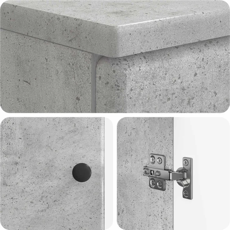 vidaXL 2-teiliges Badezimmer Schrank Set BREDA Betongrau Holzwerkstoff 3417642 – Bild 6
