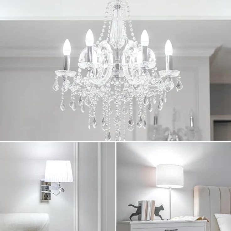 Linkind E14 LED Kerzenform Lampe, ersetzt 60 Watt, 7W LED Kerze Lampe 860Lm 5000K Tageslicht, Nicht Dimmbar C35/B35 Kerzenlicht, Energie sparen, 6 Stück kühles Weiß – Bild 8