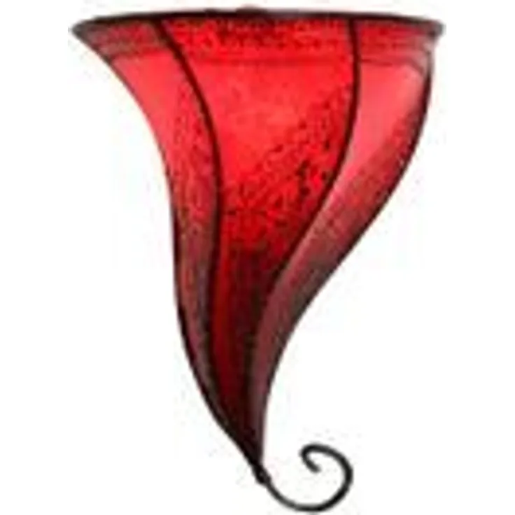 Leder-Wandlampe Mouza Rot