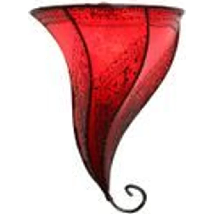 Leder-Wandlampe Mouza Rot – Bild 1