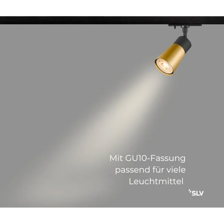 SLV PURI 2.0 Cone, 1~ Spot, GU10, 1x max. 6W, schwarz / gold - Leuchten mit 1 Phasen Adapter – Bild 4