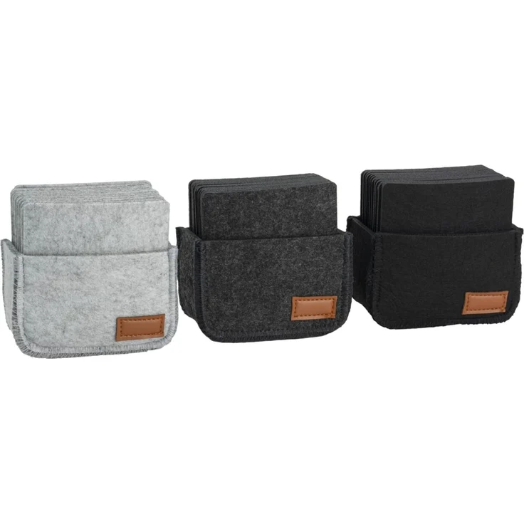 Justinus Glasuntersetzer 'LIFE STYLE', Filz anthrazit, 7 x 4 x 11 cm, 12er Set – Bild 2