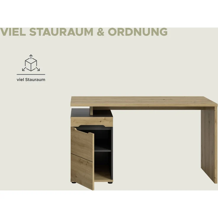 Canu Schreibtisch in Artisan Nachbildung – Bild 9