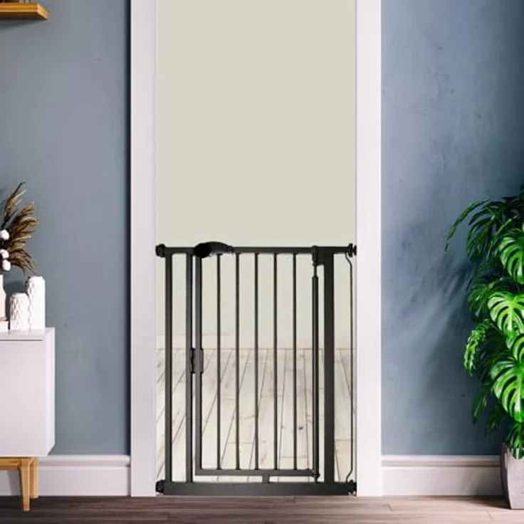 Bettacare Automatisch Schließendes Treppengitter, 75cm - 82cm, Mattschwarz, Druckmontage-Sicherheitsgitter, Babygitter, Sicherheitsschranke für Türen, Flure und Räume – Bild 3