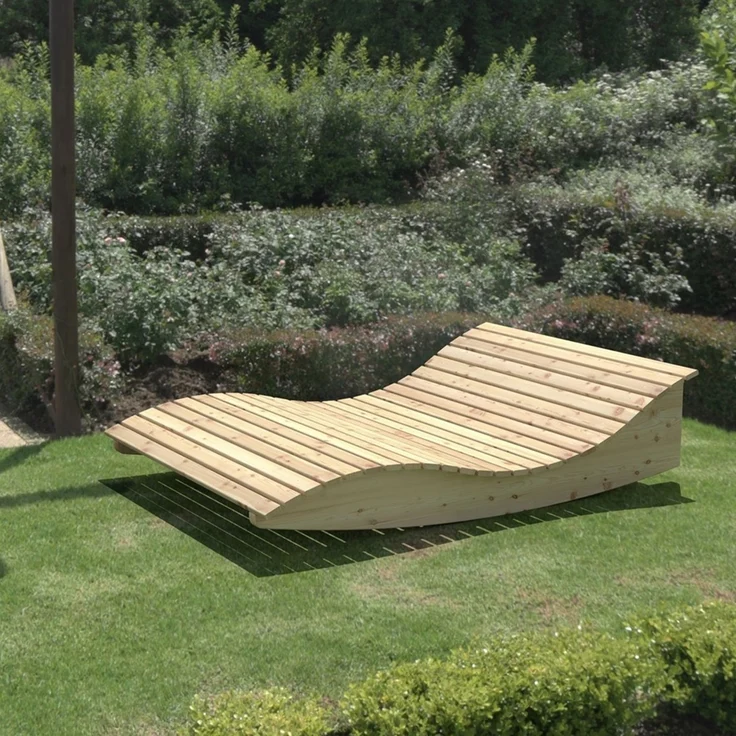 Gartenliege Himmelssofa "Pool-Moni" (Lärche) 140cm – Bild 1