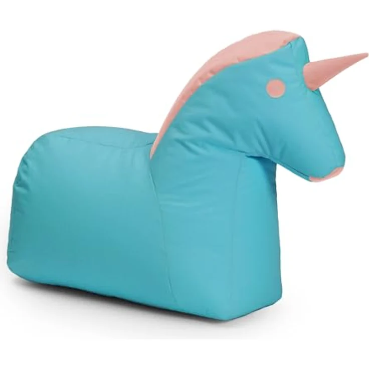 LUMALAND 'Animal Line Einhorn' Kindersitzsack, indoor & outdoor, Polyester türkis / pink, 120 l – Bild 2