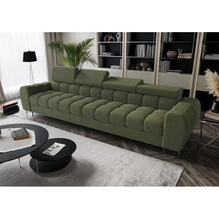 Big Sofa Sofa 4-Sitzer BASTIEN Megasofa in Stoff Aragaon Grün