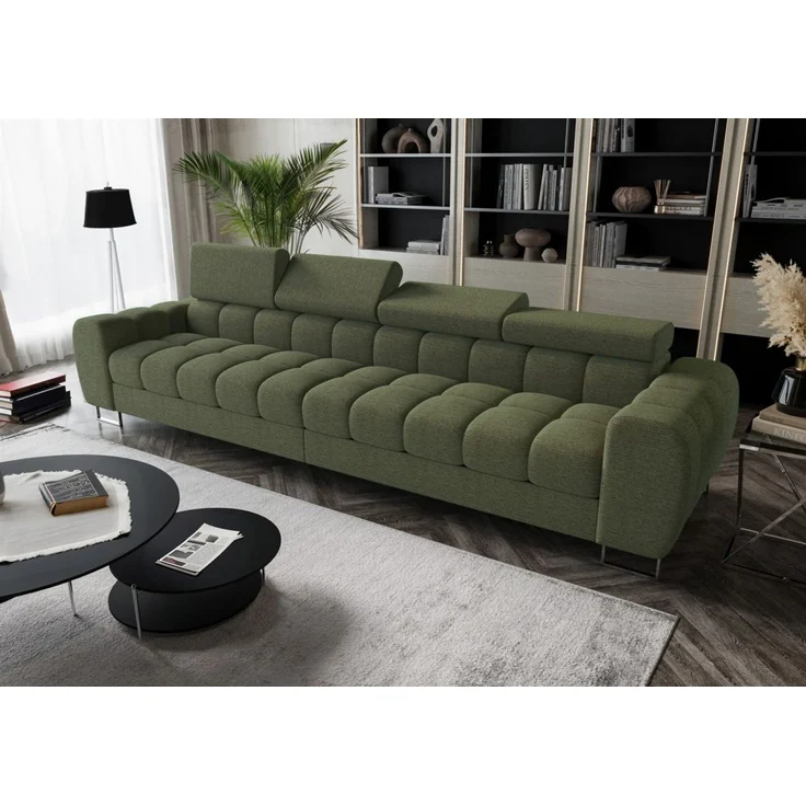 Big Sofa Sofa 4-Sitzer BASTIEN Megasofa in Stoff Aragaon Grün – Bild 1