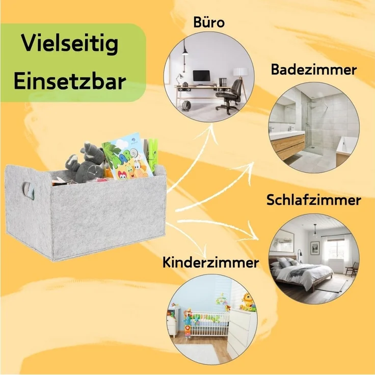 GarPet Aufbewahrungsbox 4x Aufbewahrungsbox faltbar Stoff Box Aufbewahrungskorb Filzkorb – Bild 2