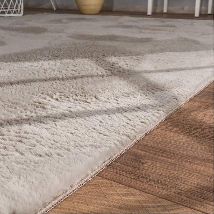 TT Home Teppich, Rund, Höhe: 14 mm, Wohnzimmer Hochflor Teppich Kunstfell Modern Unifarben Flauschig Weich – Bild 2