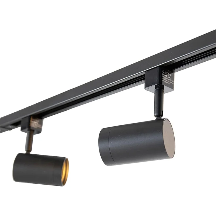 Qazqa Schienensystem-Sets Jeana, ohne Leuchtmittel, GU10, Schwarz, Modern, Stahl, Deckenstrahler 5-flammig – Bild 6