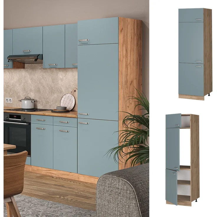 Kühlumbauschrank R-Line Blau-Grau 60 cm Vicco – Bild 2