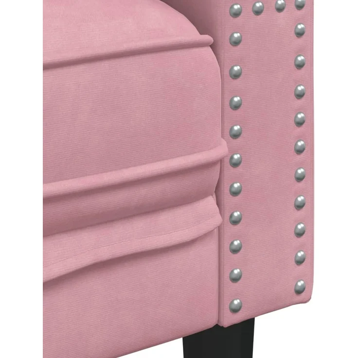 vidaXL Chesterfield-Sessel Rosa Samt 372676 – Bild 6