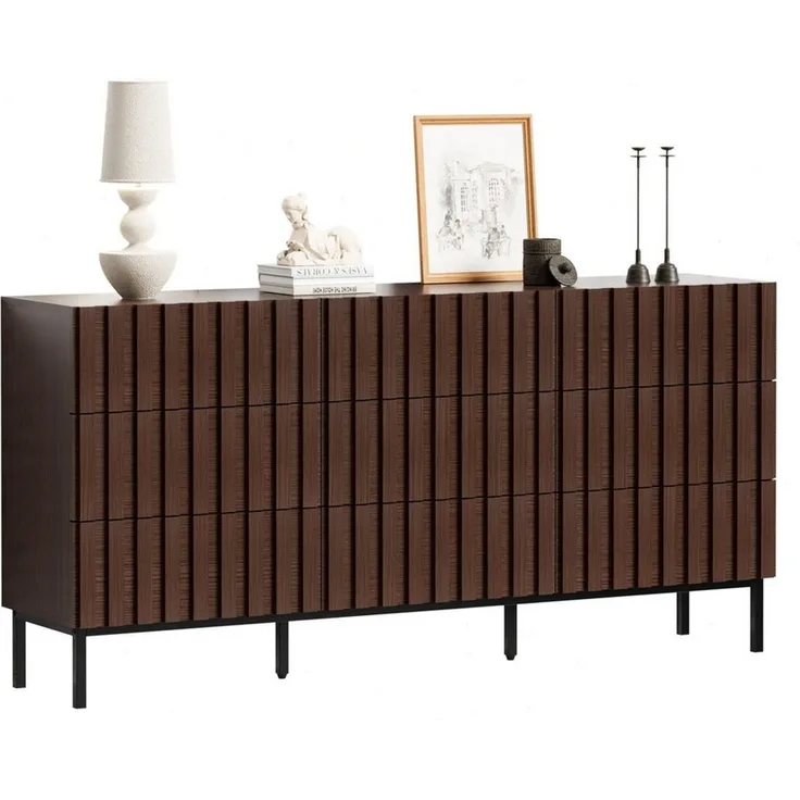 UEV Kommode schmal mit Schubladen, Sideboard für Wohnzimmer Schlafzimmer Flur (Packung, Aufbewahrungsschrank), Kippsicherung, Aufbewahrungskommode, TV Board Schubladenschrank Buffet