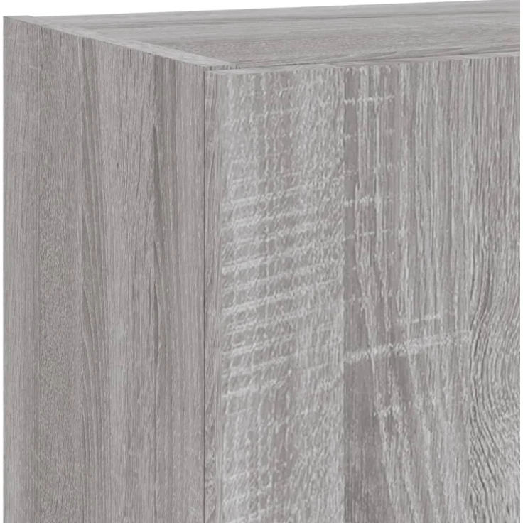 vidaXL 4-tlg. Wohnwand mit LED-Beleuchtung Grau Sonoma Holzwerkstoff 3216659 – Bild 5