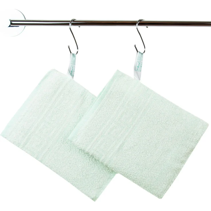 ZOLLNER Waschhandschuhe 20er Set, Baumwollmix, grün, 16x22 cm – Bild 2