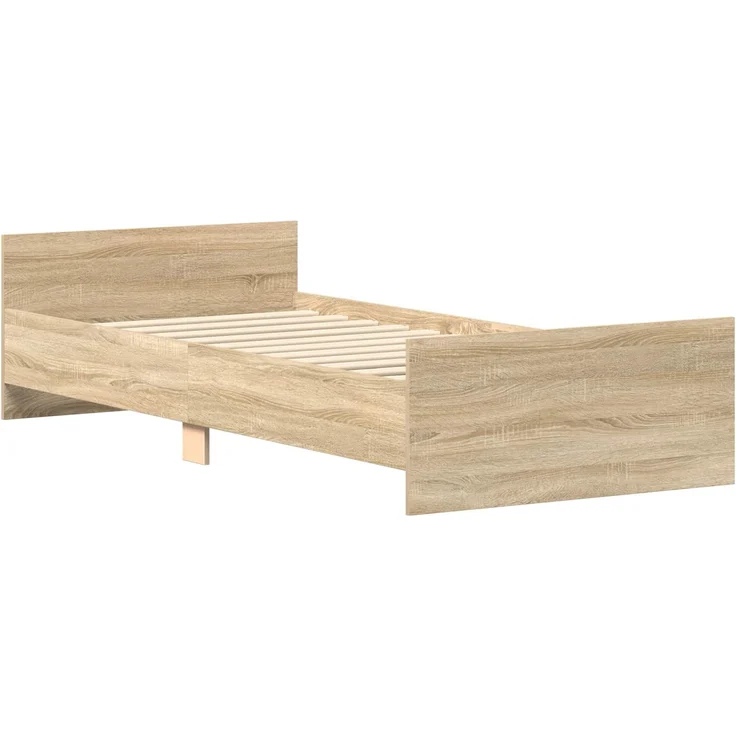 vidaXL Bettgestell mit Kopfteil Sonoma-Eiche 80 x 200 cm Holzwerkstoff 8009028 – Bild 3
