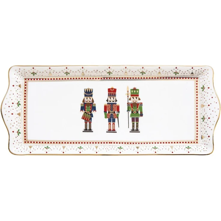 EasyLife Servierteller Nutcracker, Porzellan, Handwäsche Empfohlen, Weiß, Motiv: Nussknacker – Bild 5