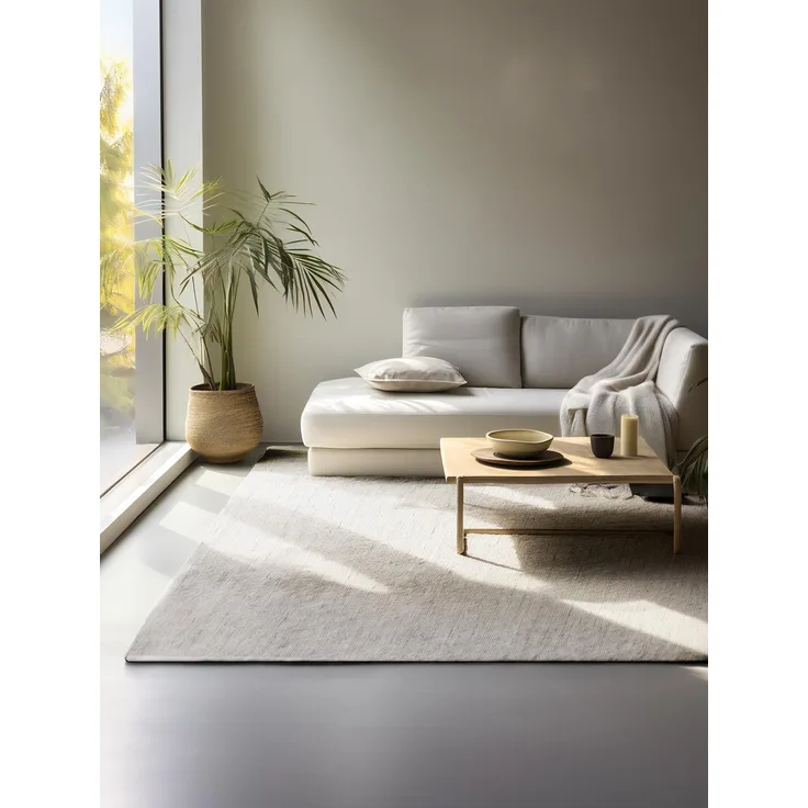 HANSE Home Teppich Dhaka Juteteppich, rechteckig, Höhe: 5 mm, Handgewebt, Jute, Wolle, Natur, Wohnzimmer, Flur, Klassisch, Boho