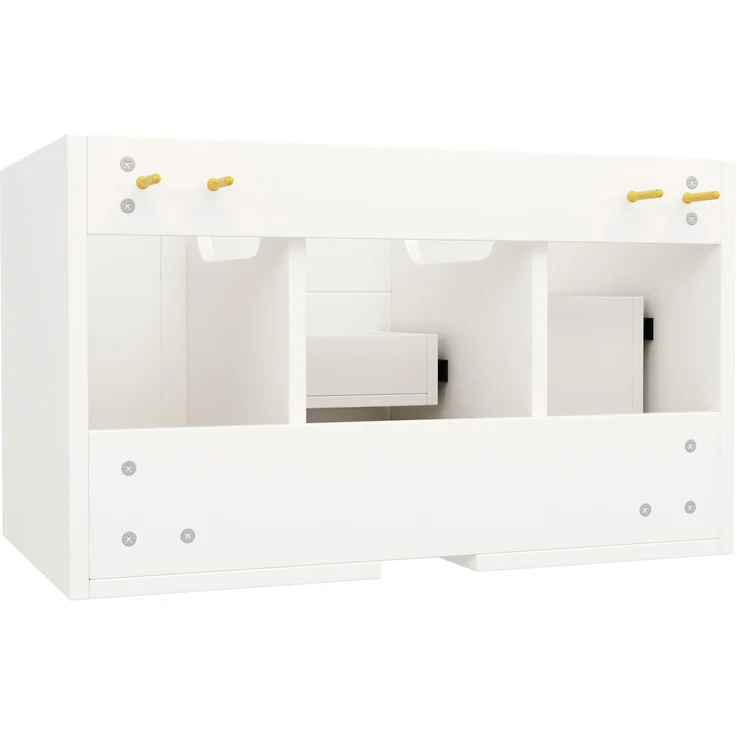 Waschbeckenunterschrank, Unterschrank, Waschtischunterschrank, Badezimmerschrank mit 3 Schubladen, viel Stauraum, Hängender Waschtisch, Moderner Stil,Badmöbel für Badezimmer,weiß,78.5×46×46.8cm – Bild 10