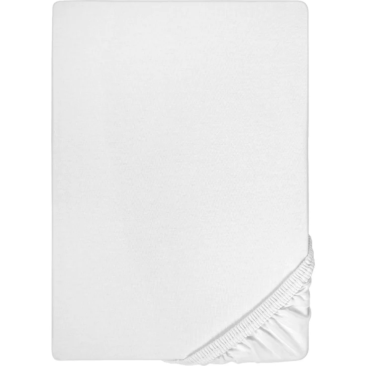 biberna Jersey-Elastic-Spannbetttuch 0077866, weiß, 1x 90x190 cm - 100x220 cm – Bild 1