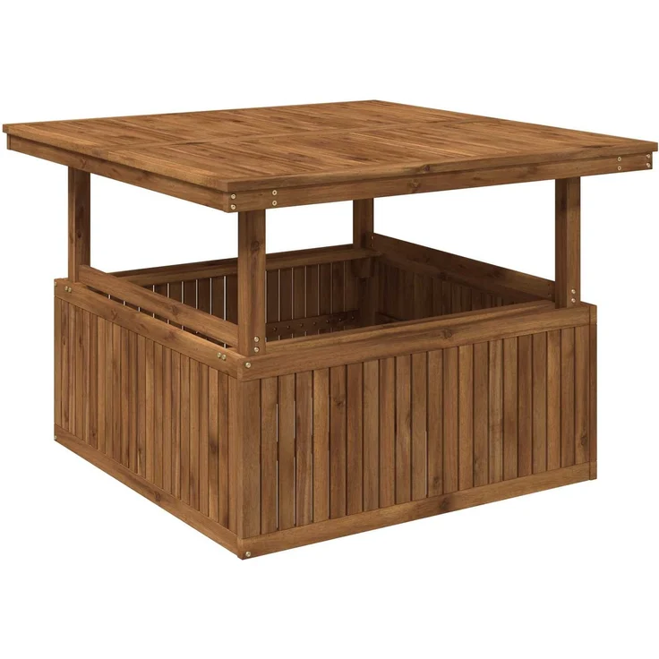 vidaXL Gartenkaffee Tisch aus massivem Akazienholz höhenverstellbar 901245 – Bild 2