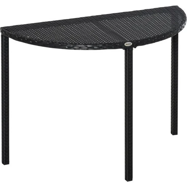 Outsunny Beistelltisch Garten Beistelltisch (Tisch, 1-St, Balkontisch), Metall Schwarz 100 x 50 x 74 cm – Bild 4